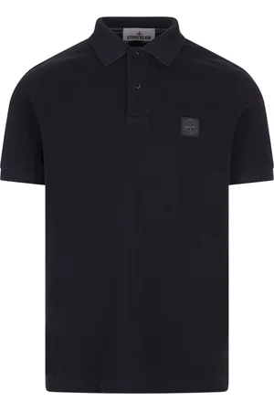 Stone Island Polo Slim Fit Blu Navy Con Logo Compass