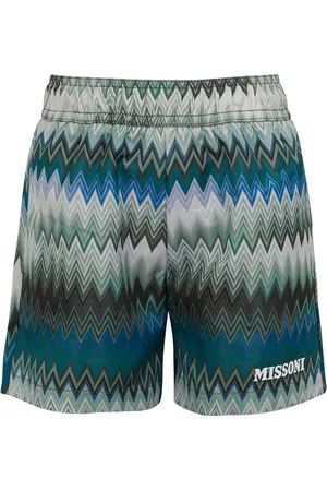 Missoni Costume Da Bagno Con Stampa Zig-Zag Verde e Blu