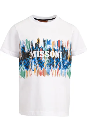 Missoni T-Shirt Bianca Con Logo e Stampa Dipinta