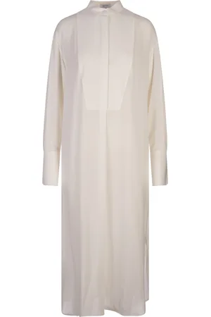 Alexander McQueen Chemisier In Georgette Avorio