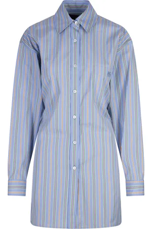 Etro Camicia Azzurra a Righe Con Nodo Sul R