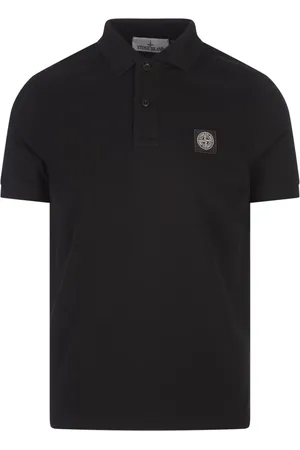 Stone Island Polo Slim Fit Nera Con Logo Compass