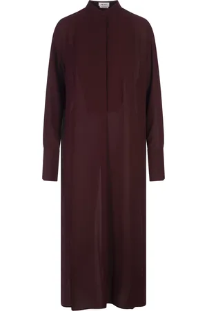 Alexander McQueen Chemisier In Georgette Bordeaux