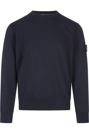 Stone Island Maglione In Soft Organic Cotton Blu Navy