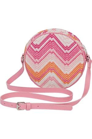 Missoni Borsa Rotonda Rosa Con Motivo Chevron