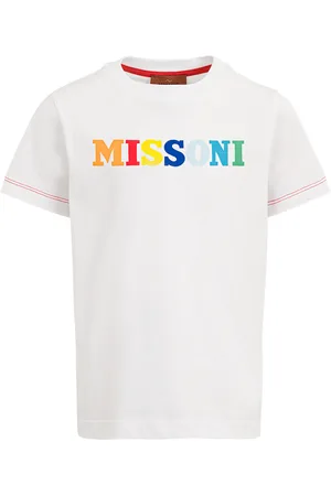 Missoni T-Shirt Bianca Con Logo Multicolore