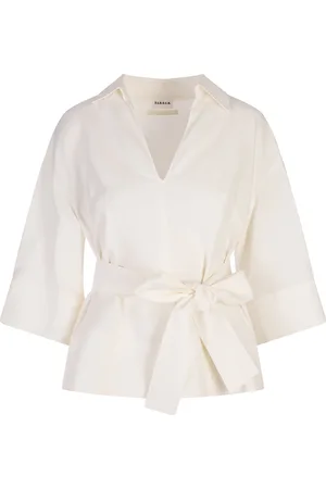 PAROSH Blusa Bianca Con Cintura