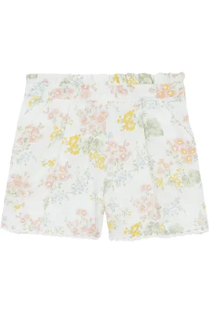 Tartine Et Chocolat Shorts In Misto Lino Con Stampa Floreale