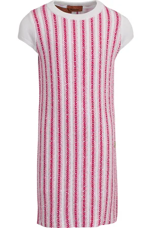 Missoni Vestitino Con Motivo a Righe Fuchsia e Bianco