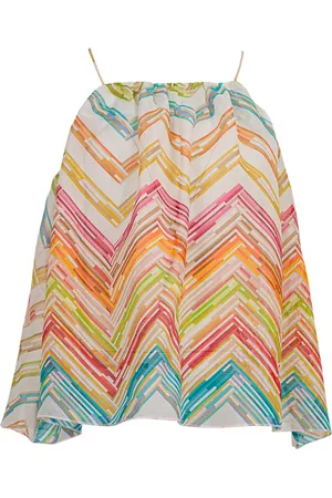 Missoni Top In Misto Seta Con Motivo Zig-Zag Multicolore