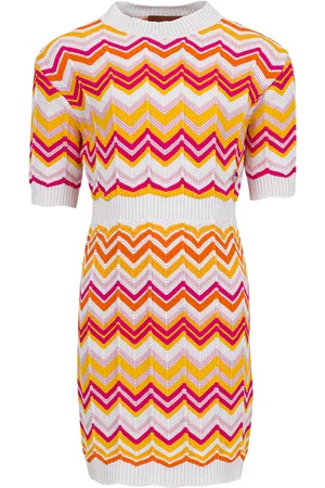 Missoni Vestitino In Maglia Con Motivo Zig-Zag Arancione