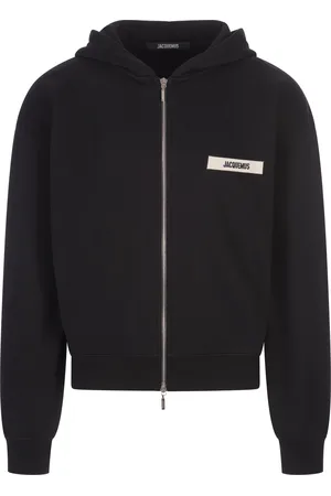 Jacquemus La Felpa Con Cerniera Gros Grain In Nero