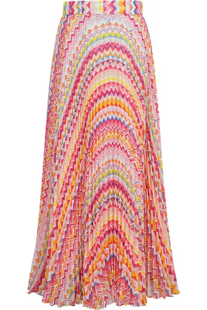 Missoni Gonna Lunga Plissé Con Motivo Chevron Multicolore