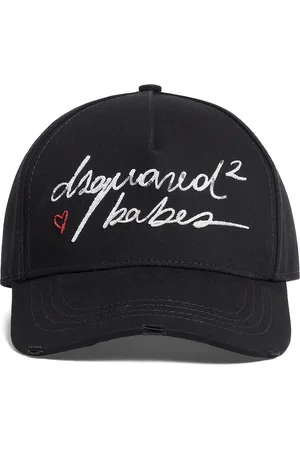 Dsquared2 Cappello Da Baseball Nero Con Cuori e Lettering Babes