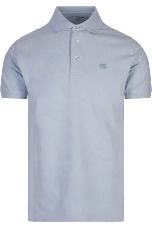 Etro Polo Con Motivo Paisley Jacquard Azzurro