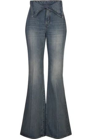 Alexander McQueen Jeans In Stone Washed Con Risvolto In Vita