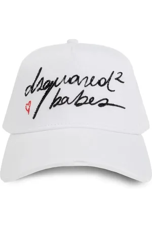 Dsquared2 Cappello Da Baseball Bianco Con Cuori e Lettering Babes