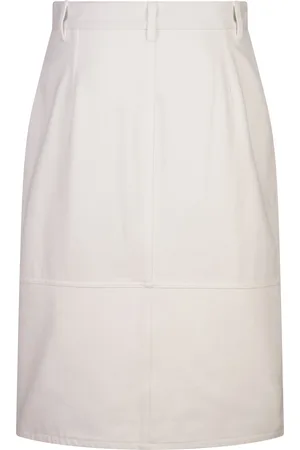 Jil Sander Gonna Midi in Denim Bianca