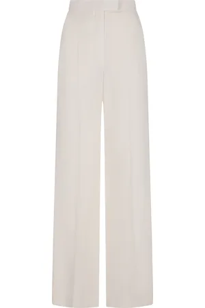 Alexander McQueen Pantaloni A Gamba Ampia in Bone