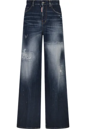 Dsquared2 Dark White Line Wash Traveller Jeans