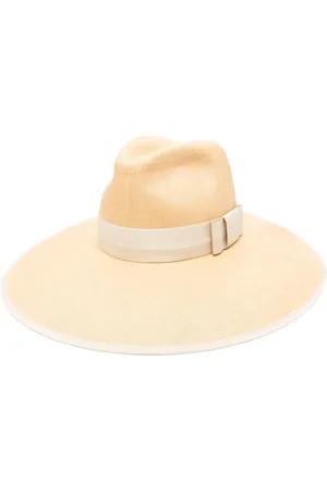 Alexander McQueen Cappello a Tesa Larga In Natural/Bianco