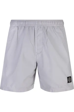 Stone Island Costume Da Bagno Grigio Perla Con Logo