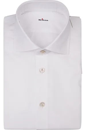 Kiton Camicia Bianca In Fibra Naturale Di Cotone