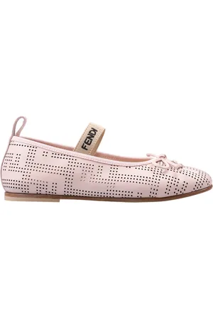 Fendi Ballerine Rosa Con Motivo FF Traforato