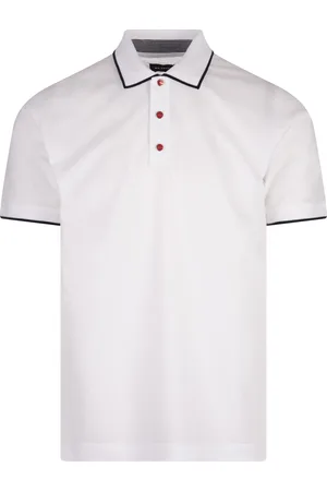 Kiton Polo Bianca Con Dettagli a Contrasto