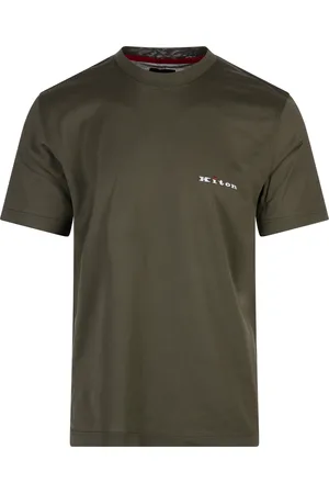 Kiton T-Shirt Verde Oliva Con Logo