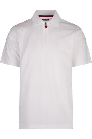 Kiton Polo Bianca Con Zip