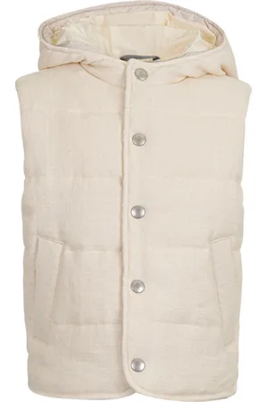 ELEVENTY Gilet Imbottito Beige Con Cappuccio