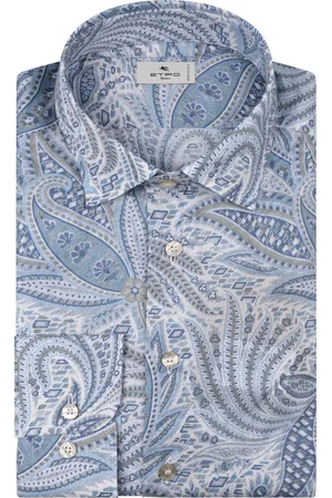 Etro Camicia Azzurra Con Motivo Paisley