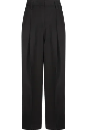 Jil Sander Pantaloni a Gamba Larga In Misto Seta Nera