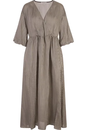 Fabiana Filippi Abito Midi In Viscosa Riga Armatura