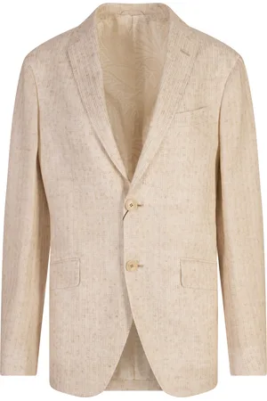 Etro Blazer In Jersey Beige Con Microfantasia