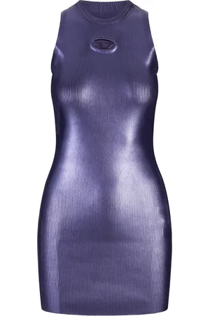 Diesel Abito M-CADDIX-M In Maglia Metallizzata a Coste Viola
