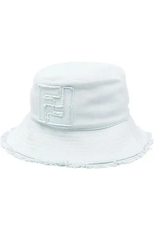 Fendi Cappello Bucket Azzurro Con Logo FF