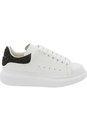 Alexander McQueen Sneakers Oversize Bianche Con Spoiler Nero di Strass
