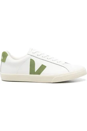 Veja Sneakers ESPLAR In Pelle Bianca e Kiwi