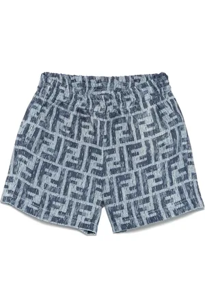 Fendi Bermuda Blu Con Motivo Logo FF All-Over