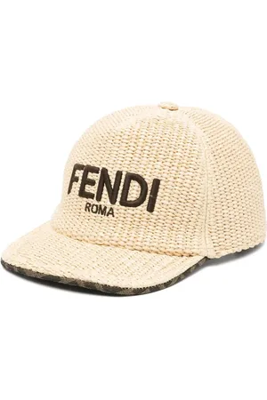 Fendi Cappello Da Baseball Beige Con Logo