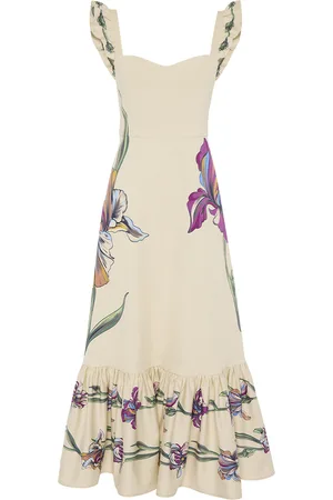La DoubleJ Gingerbread Dress - Iris Placée Ivory in Flat Cotton Stretch