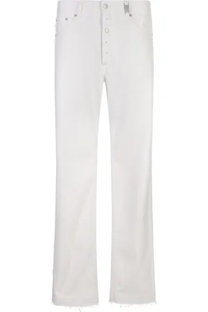 Alexander McQueen Jeans a Gamba Larga In Denim Bianco