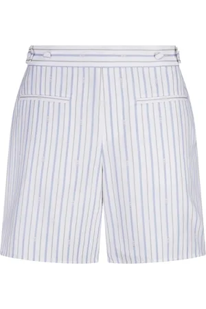 Alexander McQueen Bermuda Bianchi a Righe Con Motivo Skull