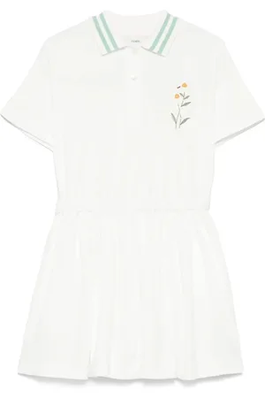 Fendi Vesittino Stile Polo Bianco Con Ricamo
