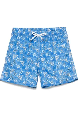 FEDELI Costume Da Bagno Blu Con Razze Floreali