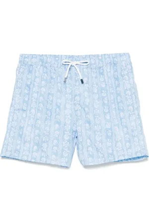 FEDELI Costume Da Bagno Azzurro Con Motivo Fiori