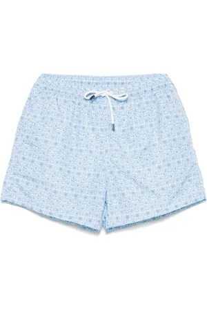 FEDELI Costume Da Bagno Azzurro Con Pattern a Fiori