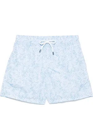 FEDELI Costume Da Bagno Con Motivo Rose Azzurro
